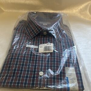 Croft & Barrow Red and Blue Plaid Dress Shirt